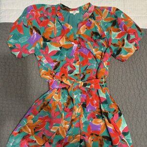 NWT Boutique Belted Floral Romper - Size S